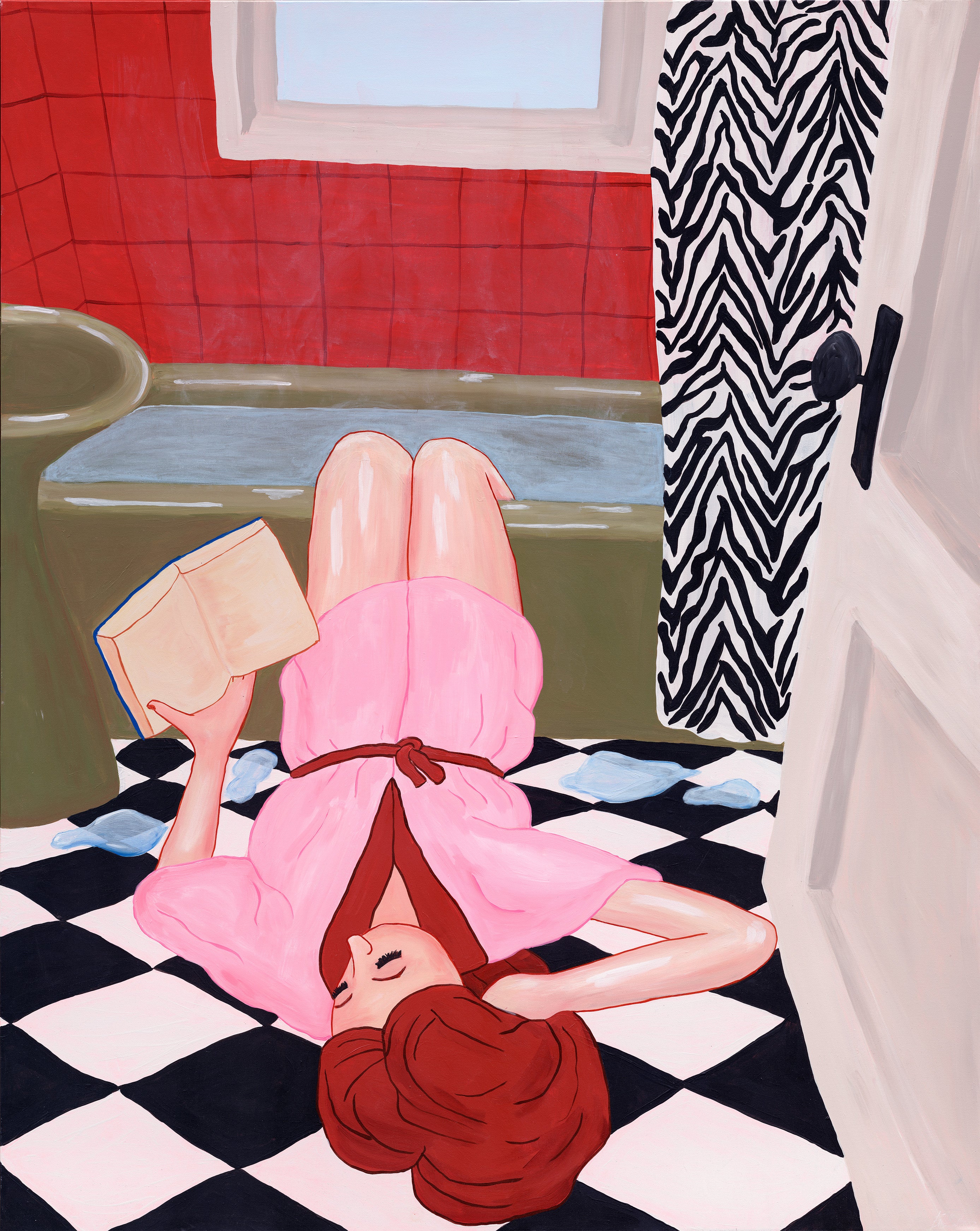 Sunday morning having a read, feet in the tub